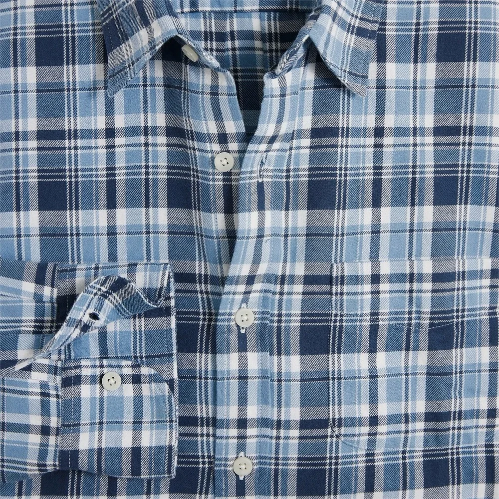 J. Crew Flannel Men’s Plaid 100% Cotton Button Down Shirt Long Sleeve Pocket
